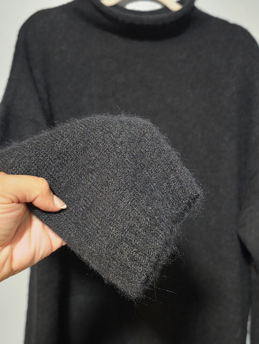 PERUVIAN CONNECTION Alpaca Tunic Sweater Womens XL Black Charcoal Lagenlook Cozy - Picture 4 of 8